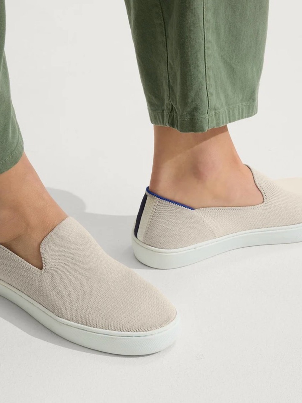 ROTHY'S 'The Sneaker' Ivory Knit Slip On Flats Size US 8,5